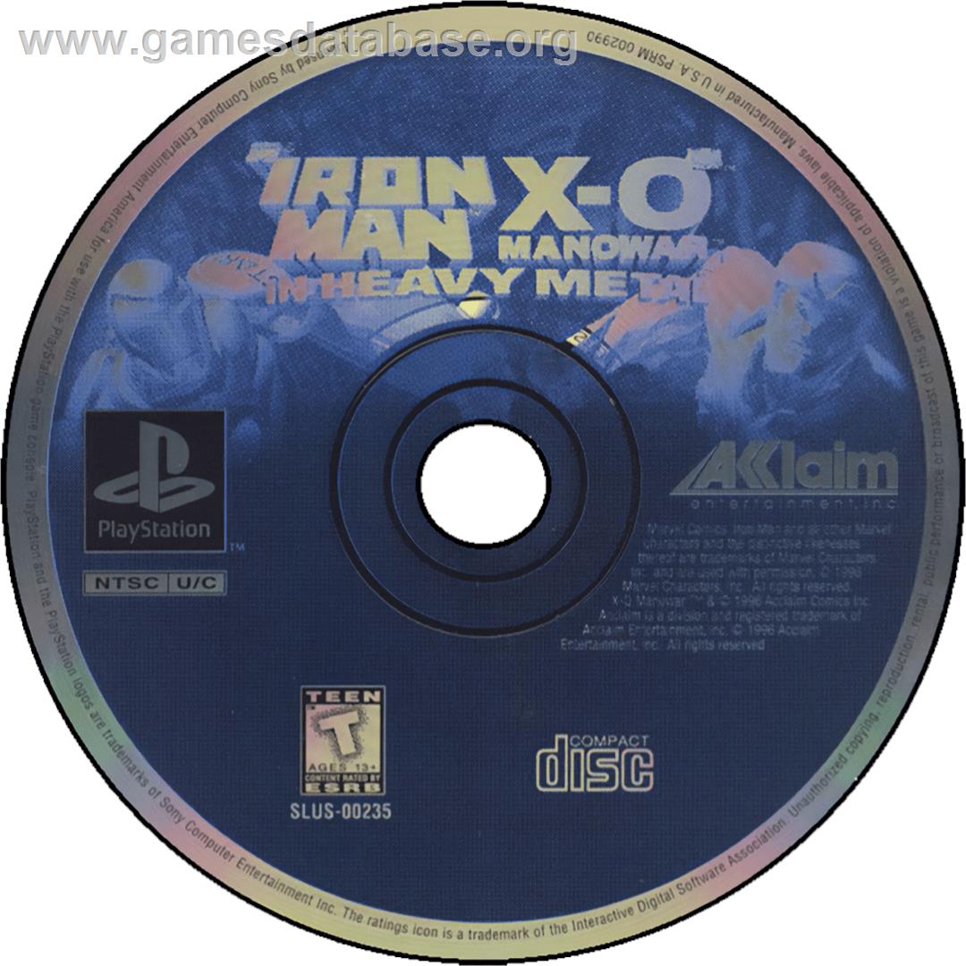 Iron Man / X-O Manowar in Heavy Metal - Sony Playstation - Artwork - Cartridge