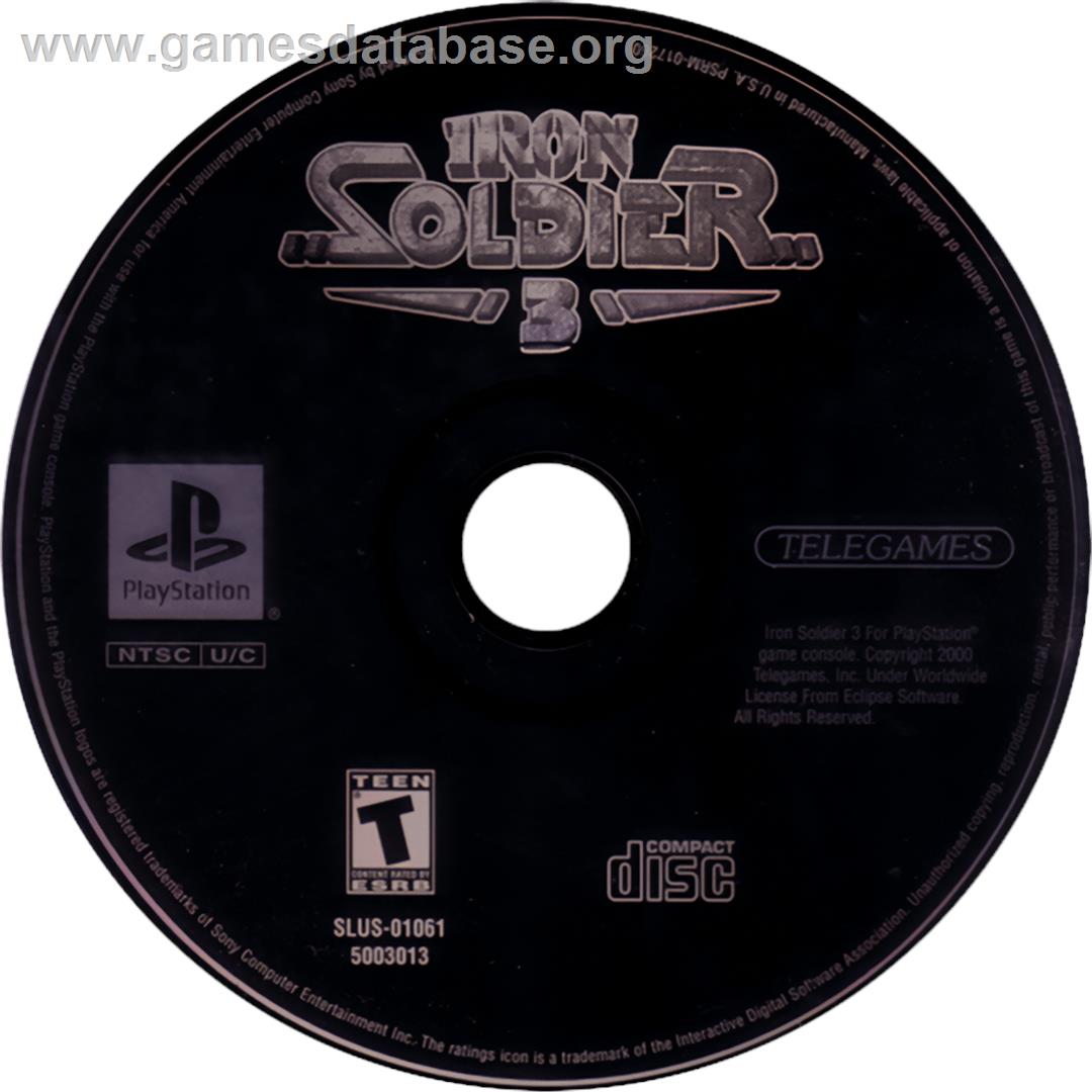 Iron Soldier 3 - Sony Playstation - Artwork - Cartridge