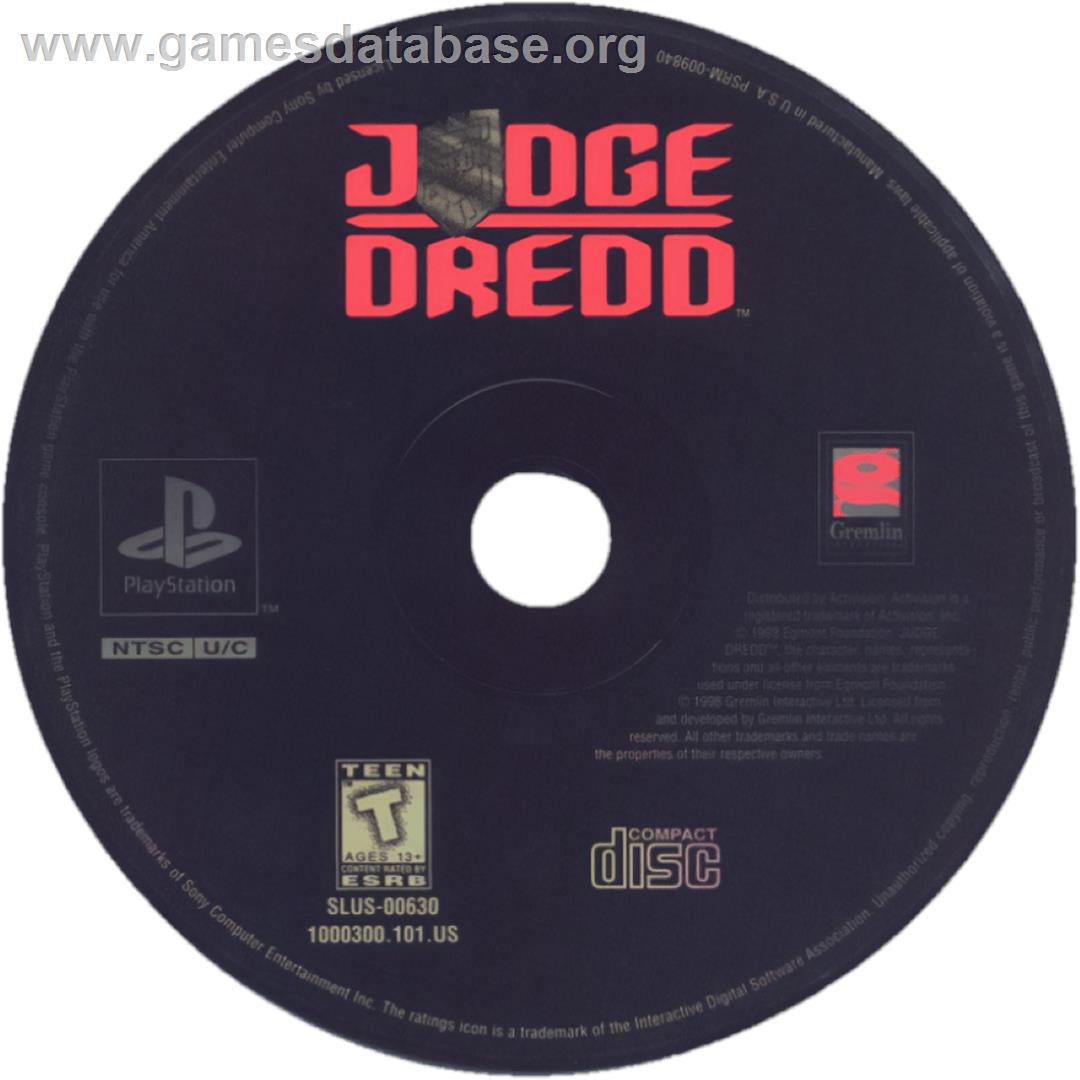 Judge Dredd - Sony Playstation - Artwork - Cartridge