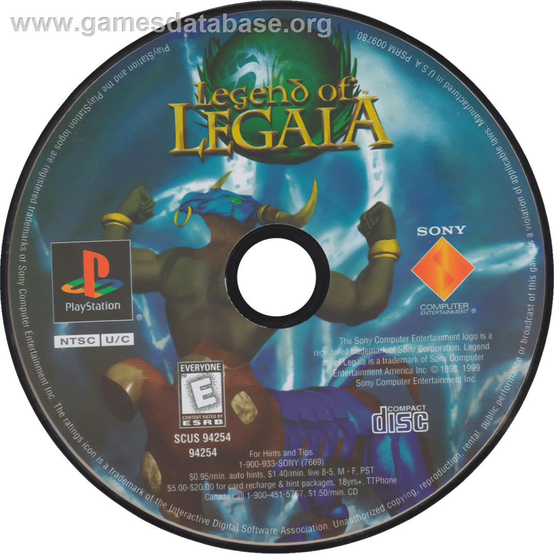 Legend Of Legaia - Sony Playstation - Artwork - Cartridge