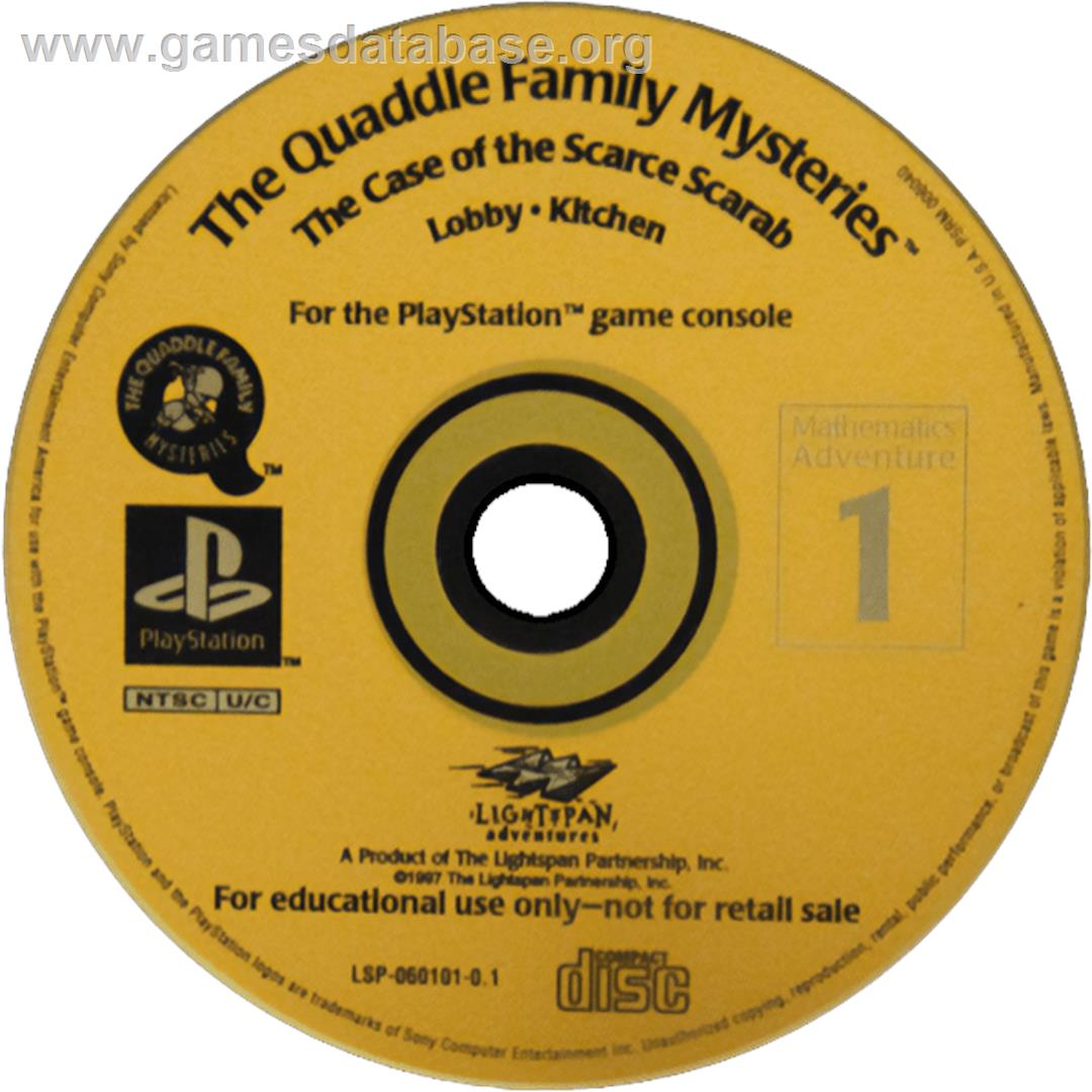Lightspan - The Quaddle Family Mysteries 1 - The case of the Scarce Scarab - Lobby - Kitchen - Sony Playstation - Artwork - Cartridge