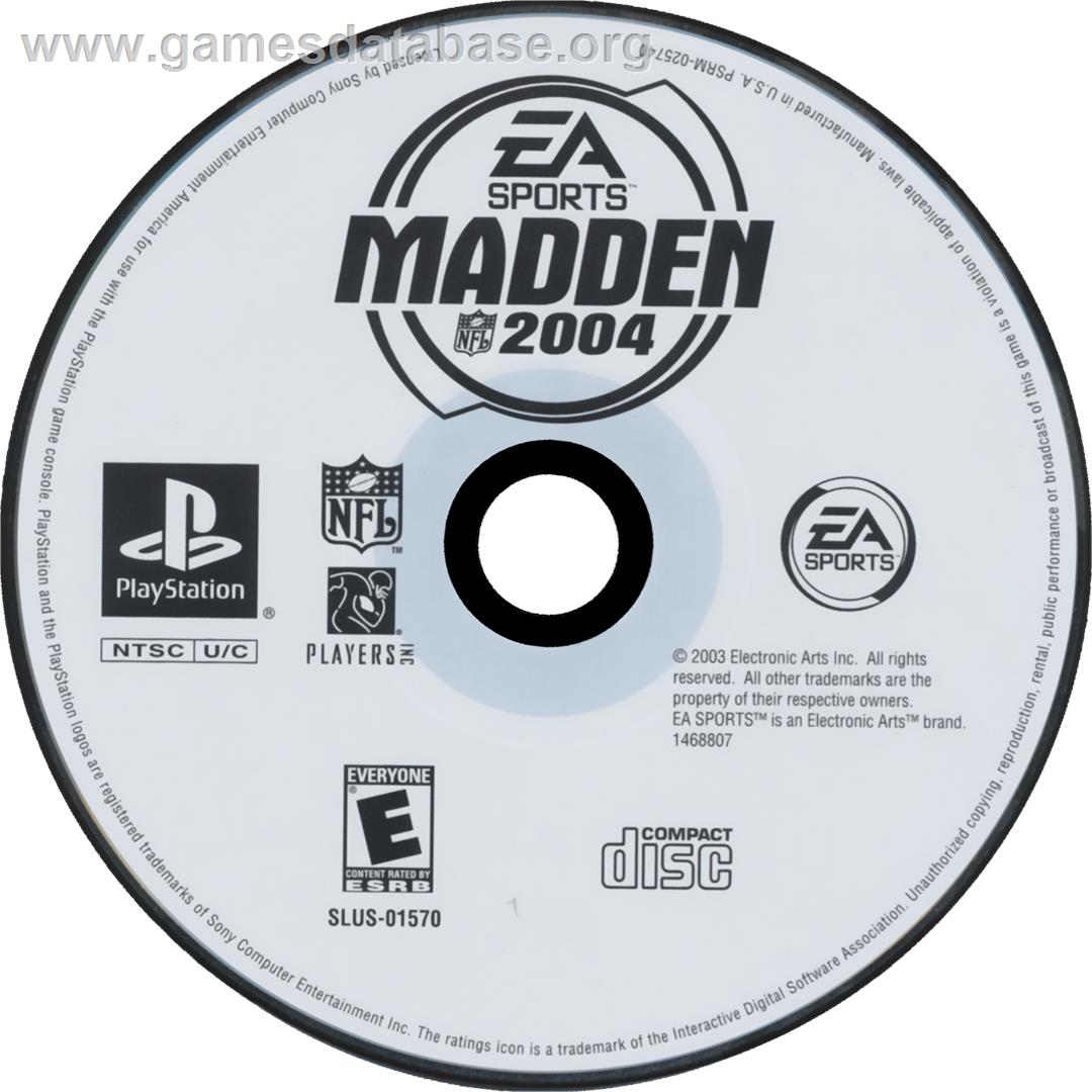Madden NFL 2004 - Sony Playstation - Artwork - Cartridge