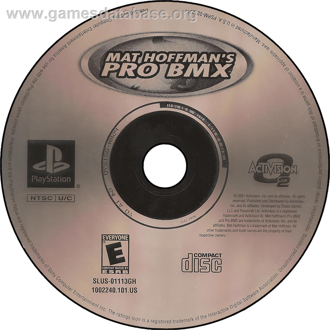 Mat Hoffman's Pro Bmx - Sony Playstation - Artwork - Cartridge
