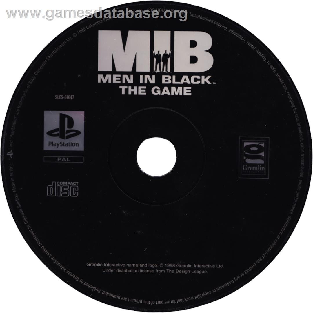 Men In Black - The Game - Sony Playstation - Artwork - Cartridge