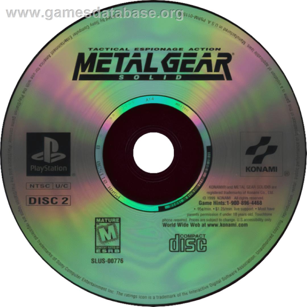 Metal Gear Solid - Sony Playstation - Artwork - Cartridge