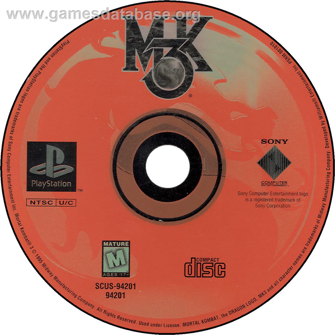 Mortal Kombat 3 - Sony Playstation - Artwork - Cartridge