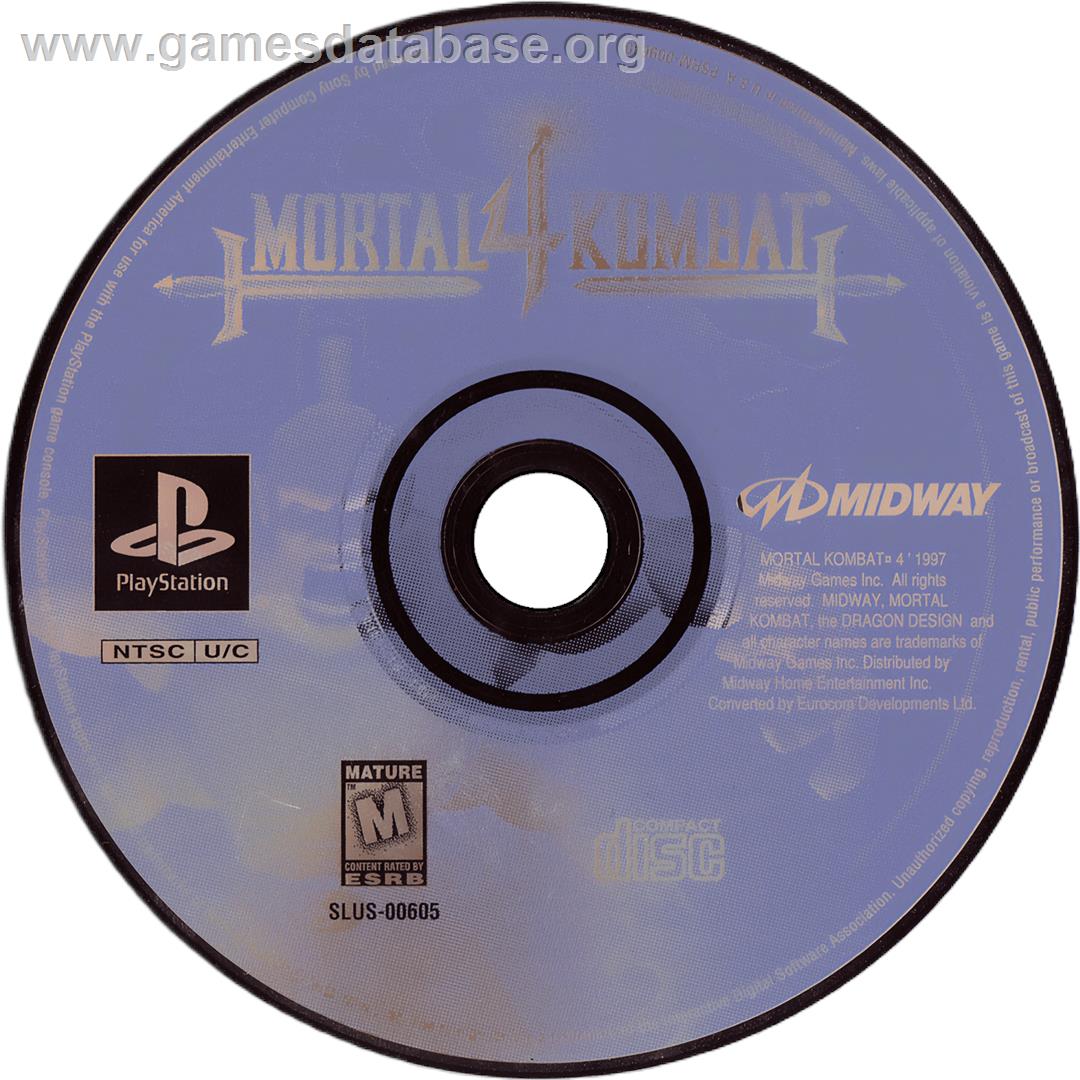 Mortal Kombat 4 - Sony Playstation - Artwork - Cartridge