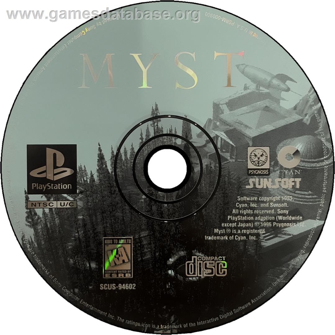 Myst - Sony Playstation - Artwork - Cartridge