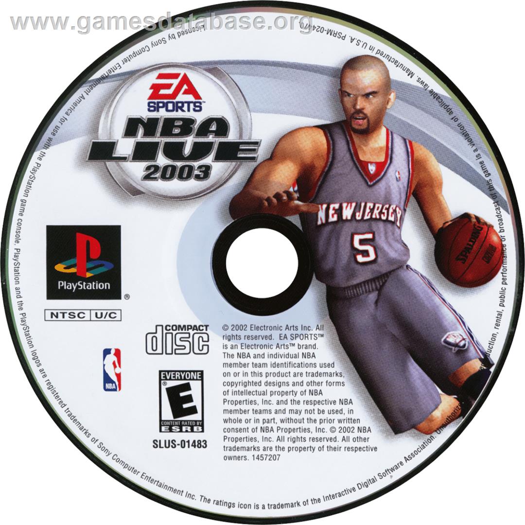 NBA Live 2003 - Sony Playstation - Artwork - Cartridge