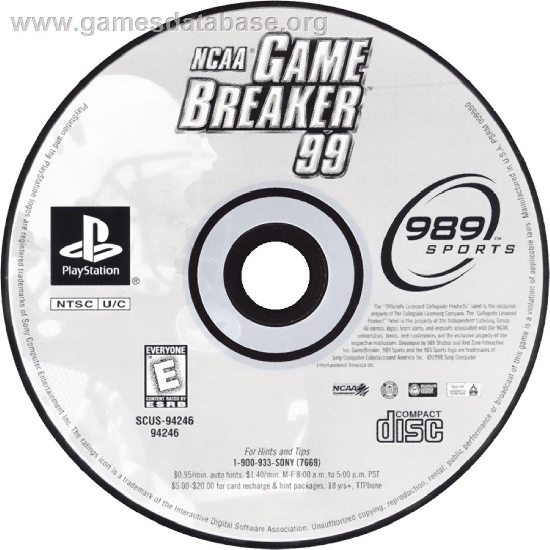 NCAA GameBreaker 99 - Sony Playstation - Artwork - Cartridge