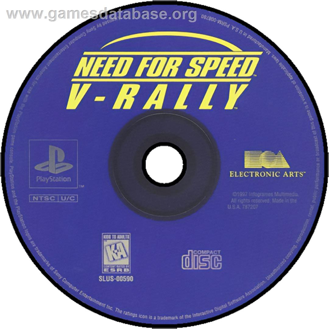 Need for Speed: V-Rally - Sony Playstation - Artwork - Cartridge