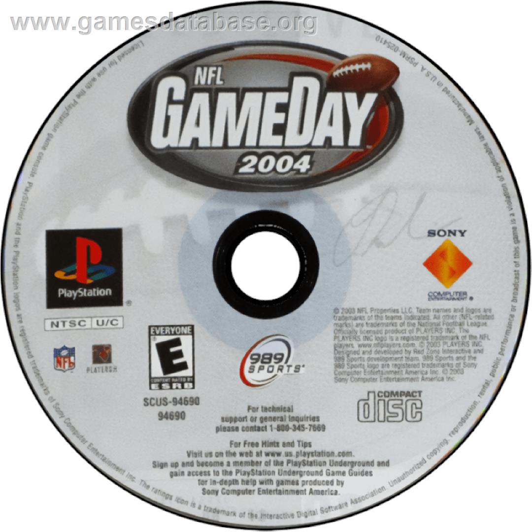 Nfl Gameday 2004 - Sony Playstation - Artwork - Cartridge