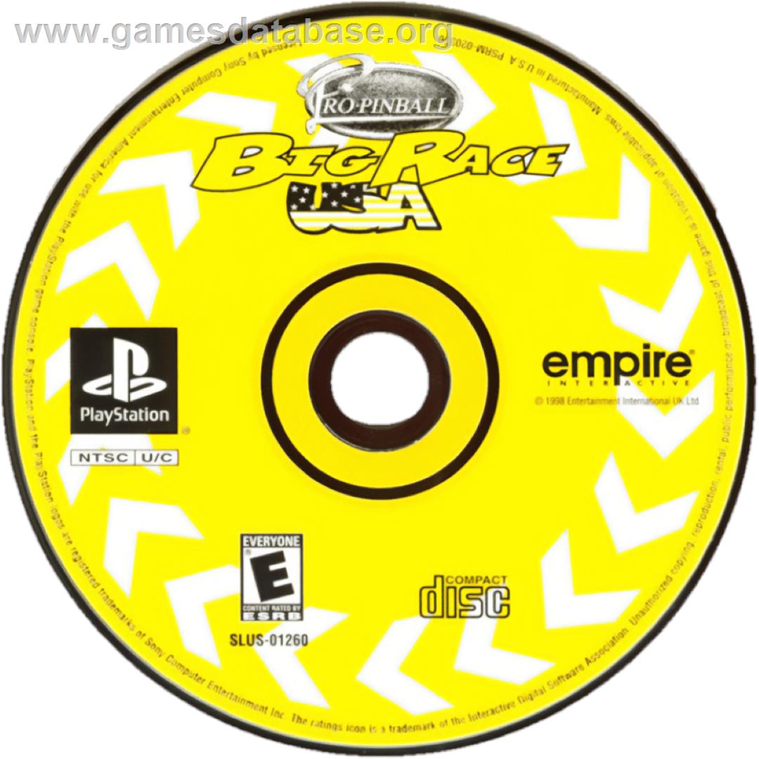 Pro Pinball: Big Race USA - Sony Playstation - Artwork - Cartridge