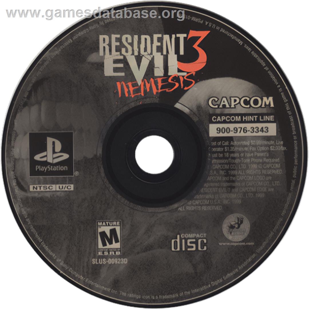 Resident Evil 3 - Nemesis - Sony Playstation - Artwork - Cartridge
