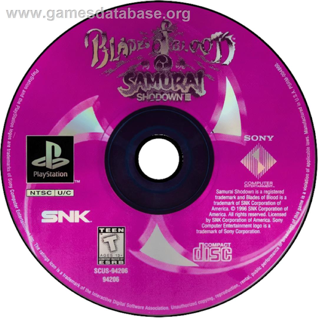 Samurai Shodown III: Blades of Blood - Sony Playstation - Artwork - Cartridge