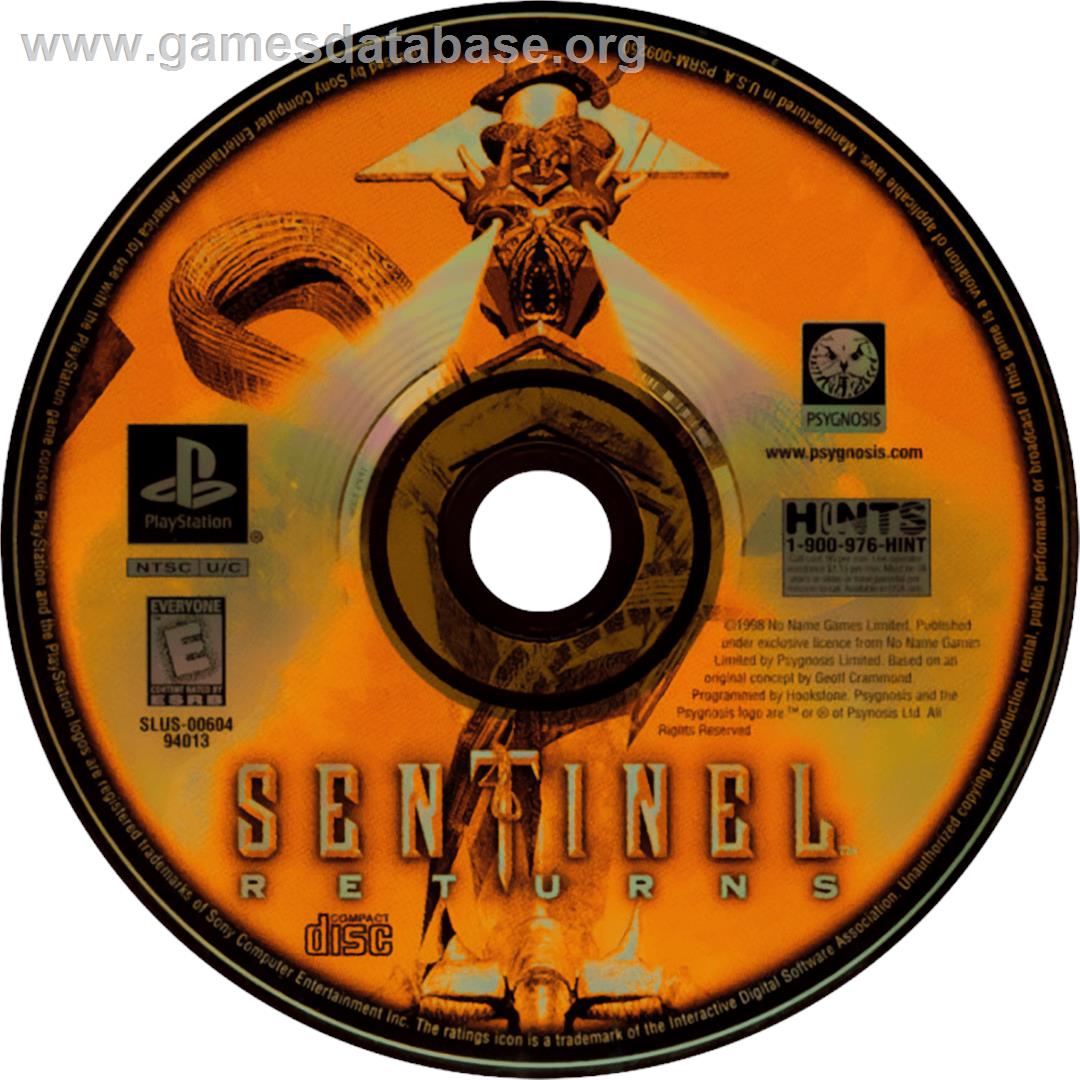 Sentinel Returns - Sony Playstation - Artwork - Cartridge