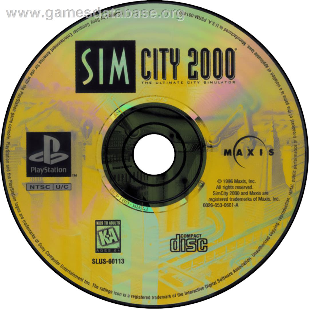 SimCity 2000 - Sony Playstation - Artwork - Cartridge