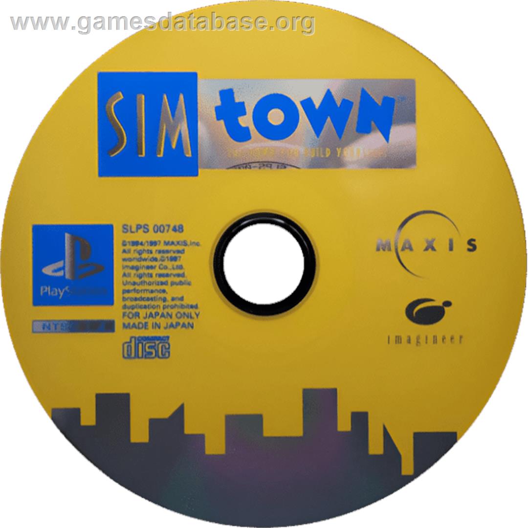 SimTown - Sony Playstation - Artwork - Cartridge