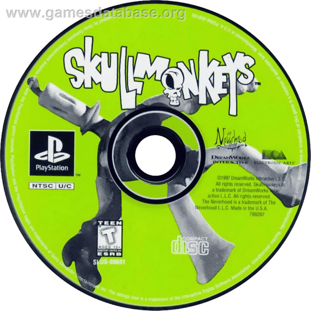 Skullmonkeys - Sony Playstation - Artwork - Cartridge