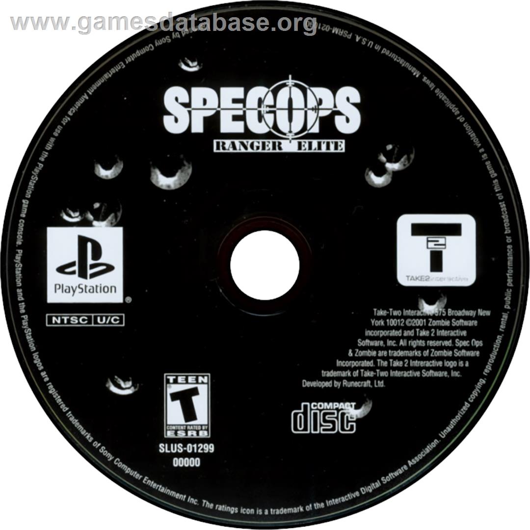 Spec Ops: Ranger Elite - Sony Playstation - Artwork - Cartridge