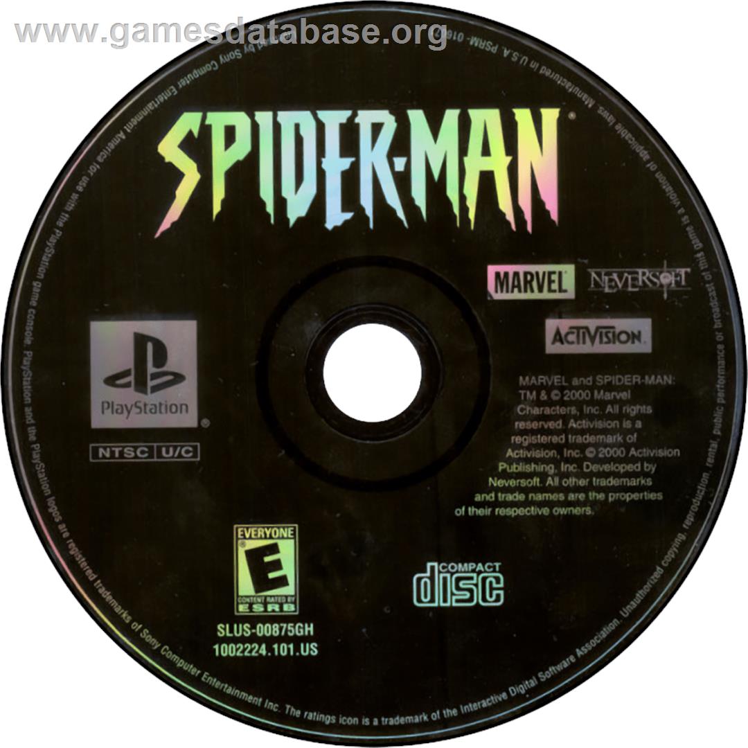 Spider-man - Sony Playstation - Artwork - Cartridge