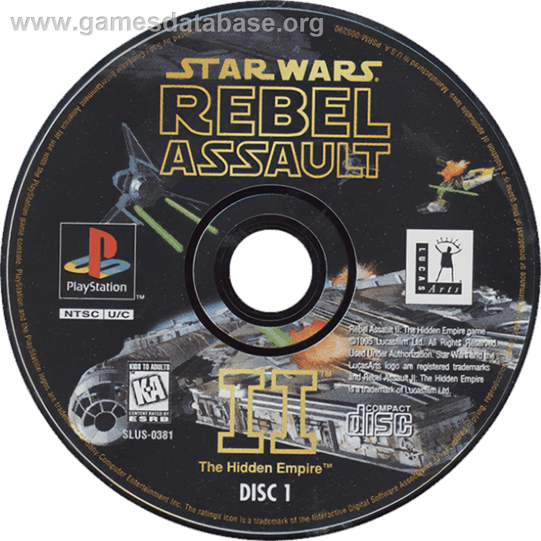 Star Wars: Rebel Assault II - The Hidden Empire - Sony Playstation - Artwork - Cartridge