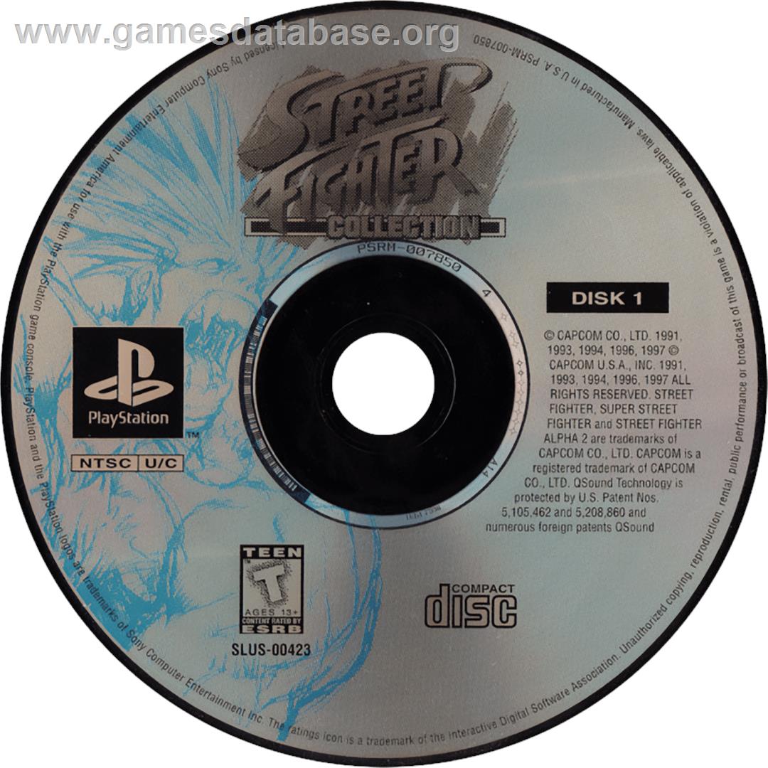 Street Fighter Collection - Sony Playstation - Artwork - Cartridge