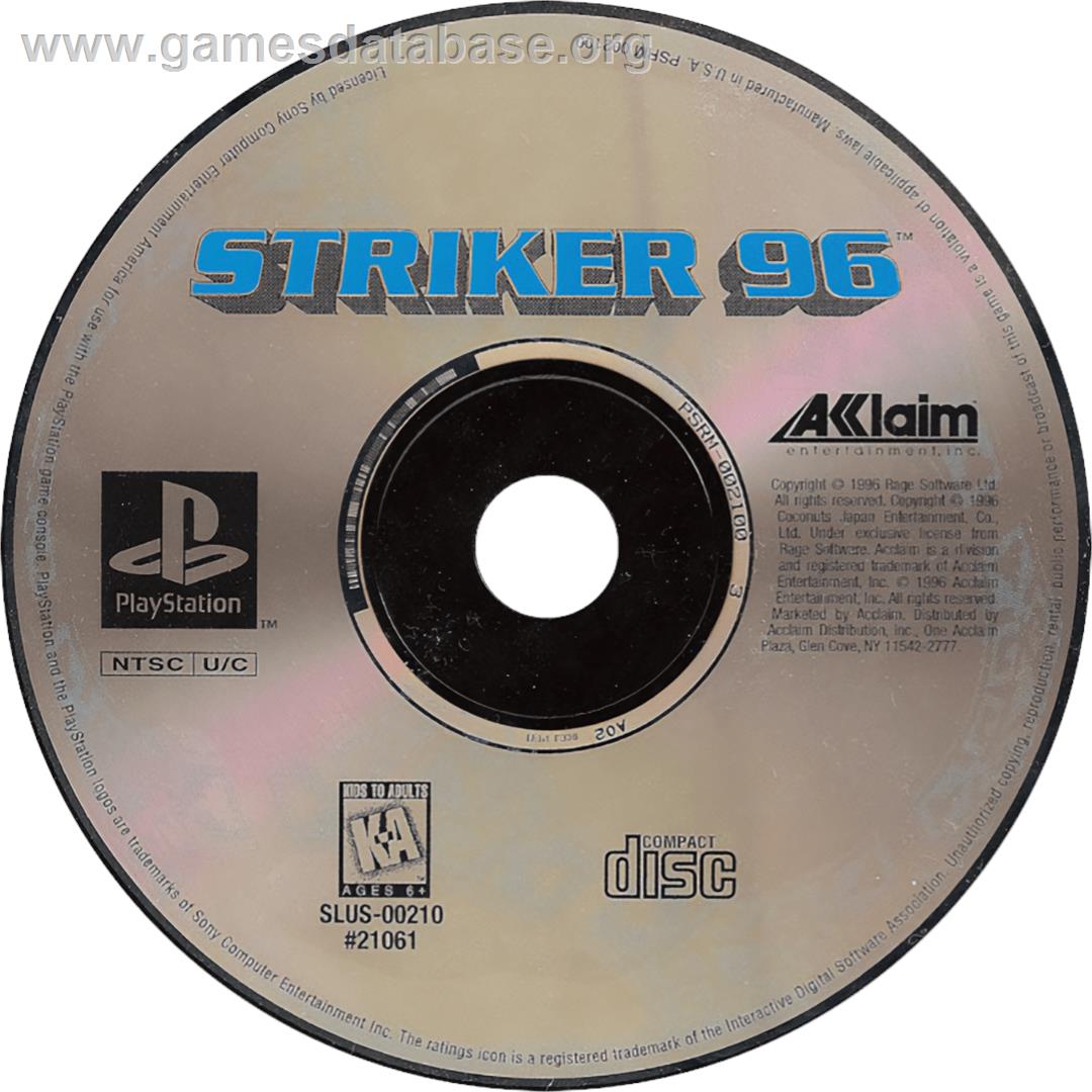 Striker '96 - Sony Playstation - Artwork - Cartridge