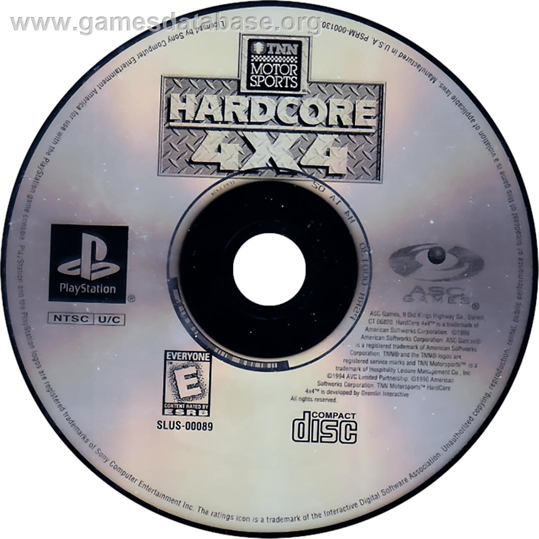 TNN Motor Sports Hardcore 4x4 - Sony Playstation - Artwork - Cartridge