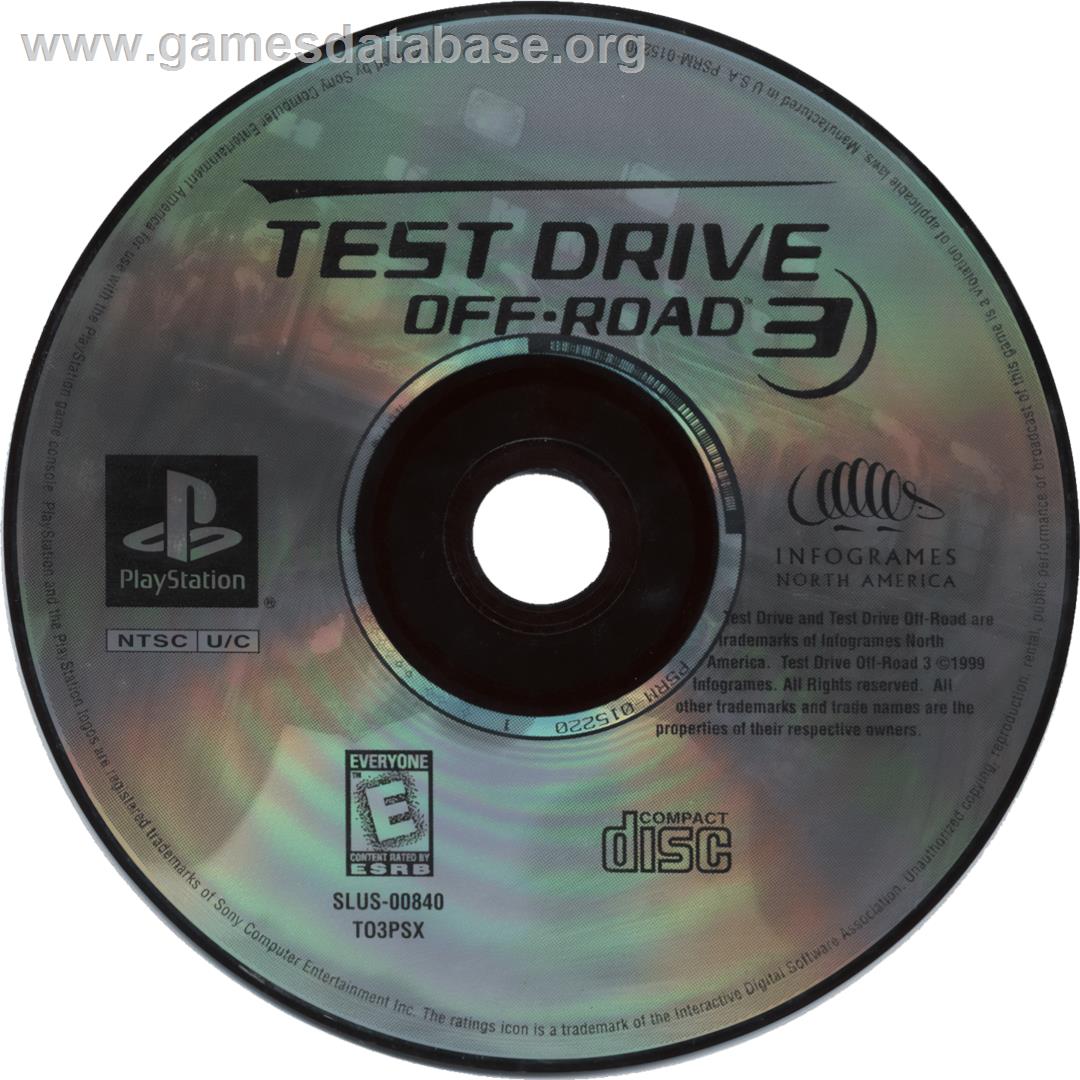Test Drive: Off-Road 3 - Sony Playstation - Artwork - Cartridge