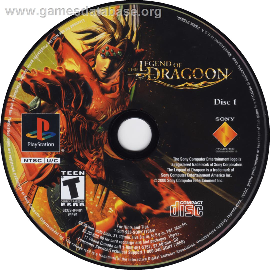 The Legend of Dragoon - Sony Playstation - Artwork - Cartridge
