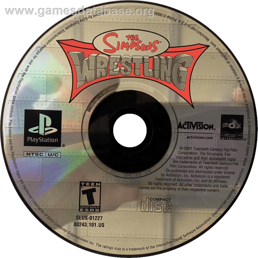 The Simpsons Wrestling - Sony Playstation - Artwork - Cartridge