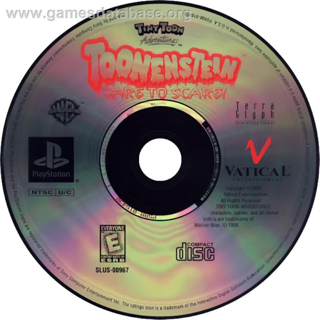 Tiny Toon Adventures - Toonenstein - Dare To Scare! - Sony Playstation - Artwork - Cartridge