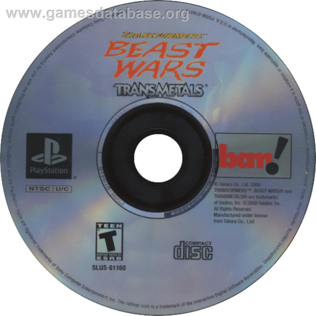 Transformers - Beast Wars Transmetals - Sony Playstation - Artwork - Cartridge