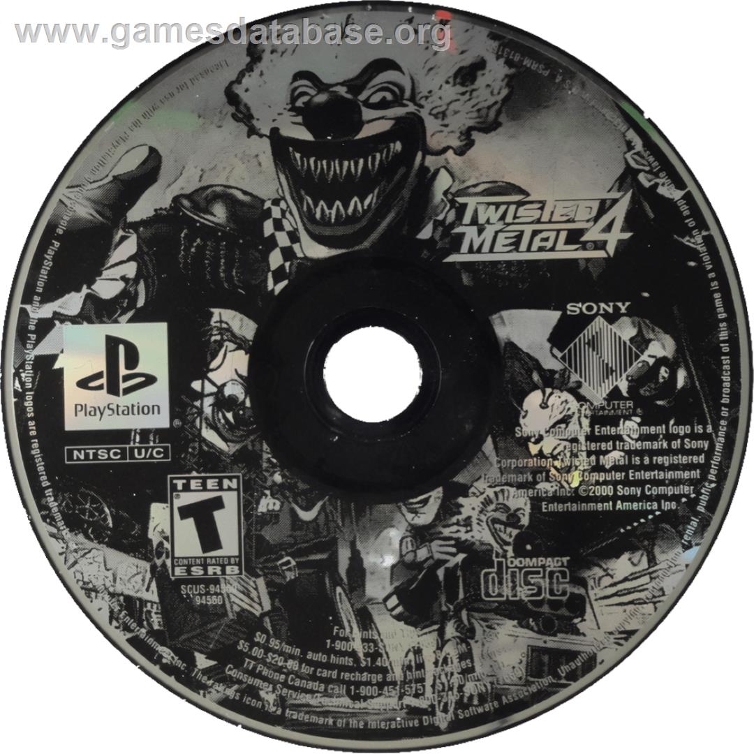 Twisted Metal 4 - Sony Playstation - Artwork - Cartridge