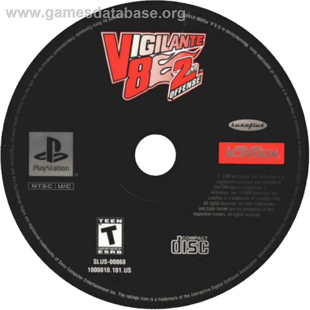 Vigilante 8 - 2nd Offense - Sony Playstation - Artwork - Cartridge