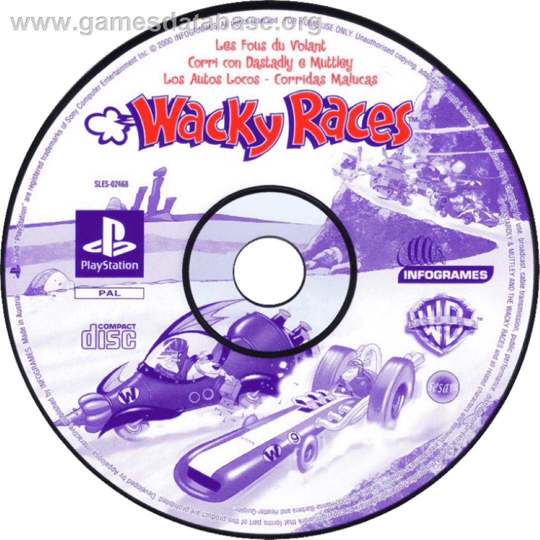 Wacky Races - Sony Playstation - Artwork - Cartridge