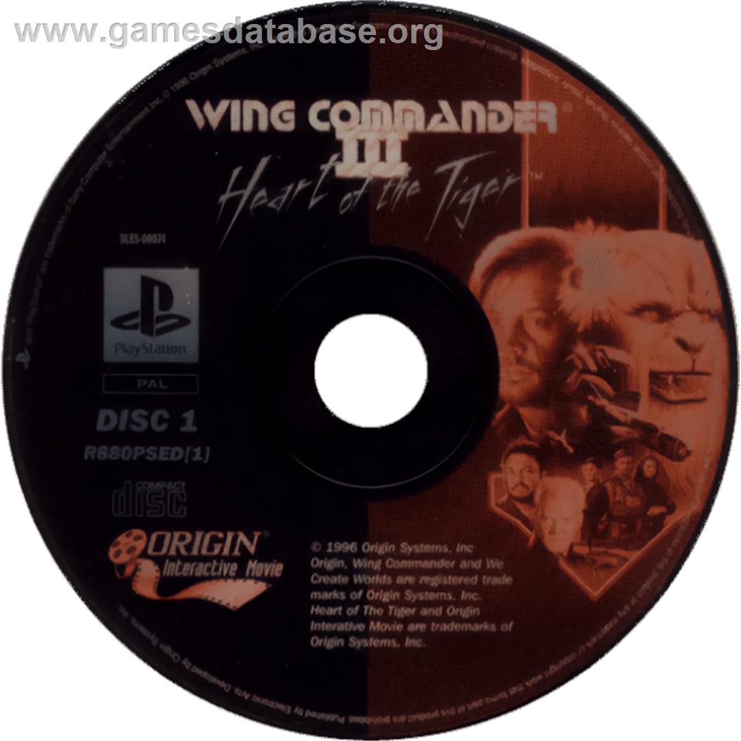 Wing Commander 3 - Heart Of The Tiger - Sony Playstation - Artwork - Cartridge