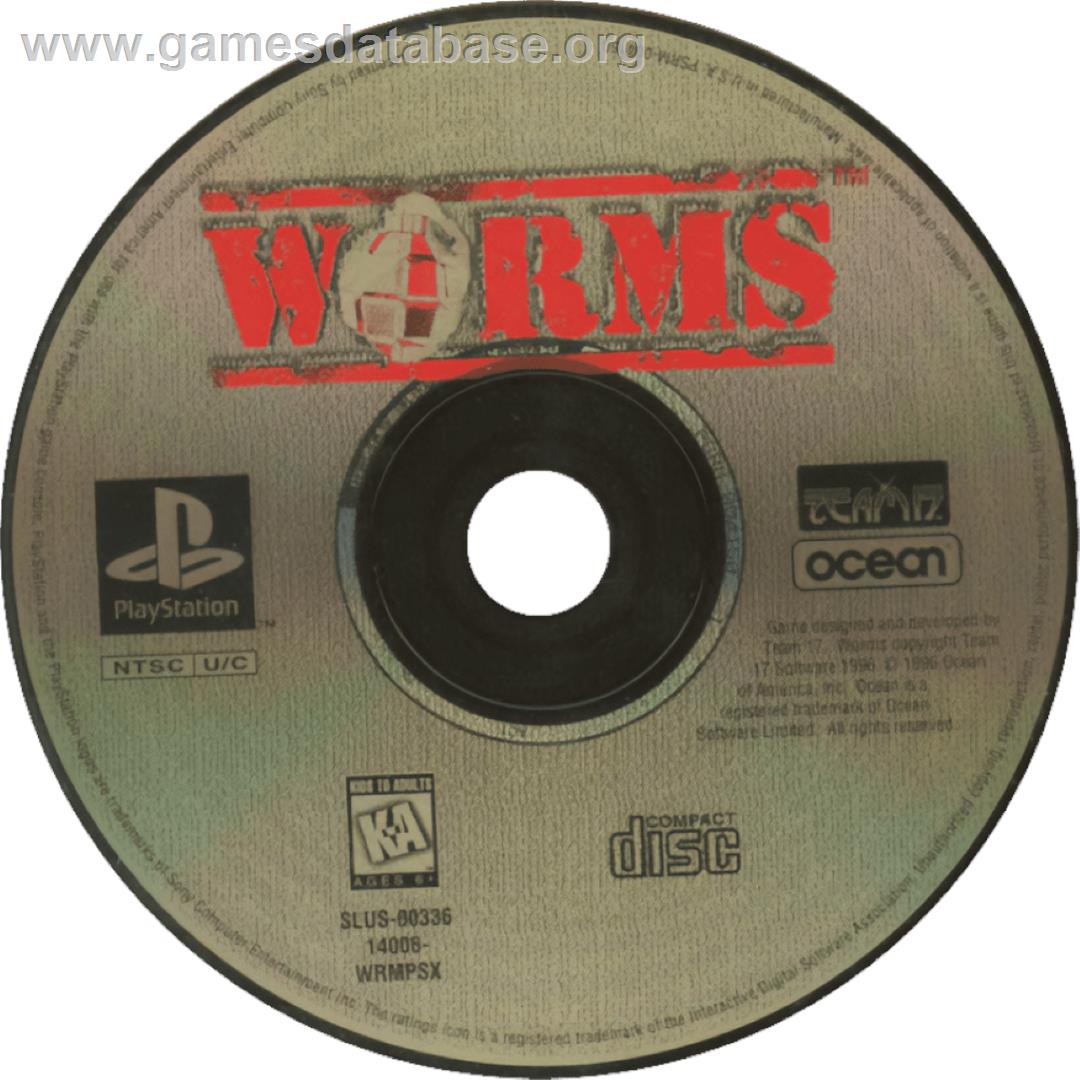 Worms - Sony Playstation - Artwork - Cartridge