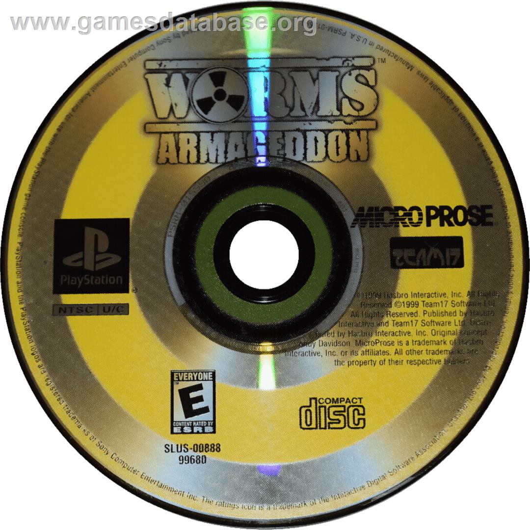 Worms Armageddon - Sony Playstation - Artwork - Cartridge