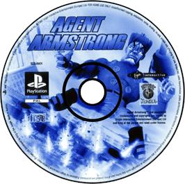 Artwork on the Disc for Agent Armstrong on the Sony Playstation.