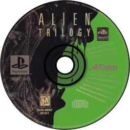 Artwork on the Disc for Alien Trilogy on the Sony Playstation.