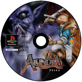 Artwork on the Disc for Alundra on the Sony Playstation.