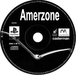 Artwork on the Disc for AmerZone: The Explorer's Legacy on the Sony Playstation.