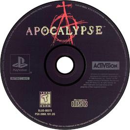 Artwork on the Disc for Apocalypse on the Sony Playstation.