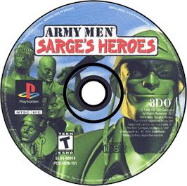Artwork on the Disc for Army Men: Sarge's Heroes on the Sony Playstation.