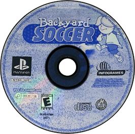 Artwork on the Disc for Backyard Soccer on the Sony Playstation.