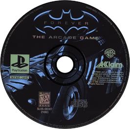 Artwork on the Disc for Batman Forever: The Arcade Game on the Sony Playstation.