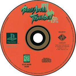 Artwork on the Disc for Battle Arena Toshinden on the Sony Playstation.