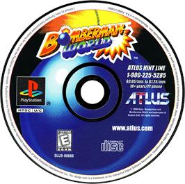 Artwork on the Disc for Bomberman World on the Sony Playstation.